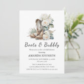 ブーツ&バブリー素朴フローラブライダルシャワー 招待状 (スタンド正面)
