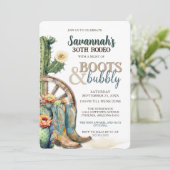 ブーツ&バブリー・カントリー女性のカーボーイ30th Birthday 招待状 (スタンド正面)