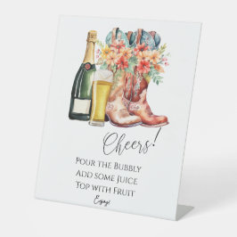 ブーツ&バブリーMIMOSAバー標識 台座サイン