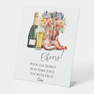 ブーツ&バブリーMIMOSAバー標識 台座サイン