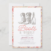 ブーツ&バブルカウボーイブーツブライダルシャワー 招待状 (正面)