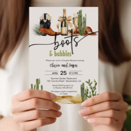 ブーツ&バブルカップルのシャワー招待状 招待状