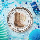 ブーツ&バブルカントリーウエスタンブーツブライダルシャワー ペーパープレート (パーティー)