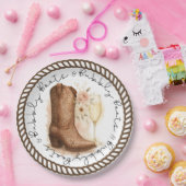 ブーツ&バブルカントリーウエスタンブーツブライダルシャワー ペーパープレート (パーティー)