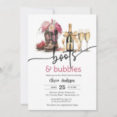 ブーツ&バブルブライダルシャワー招待カード 招待状 (正面)