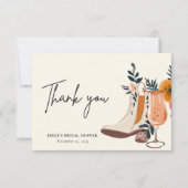 ブーツ＆バブルリー ウェスタン ブライダルシャワー サンキューカード (正面)