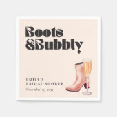 ブーツ＆バブルリー ウェスタン ブライダルシャワー スタンダードカクテルナプキン (正面)
