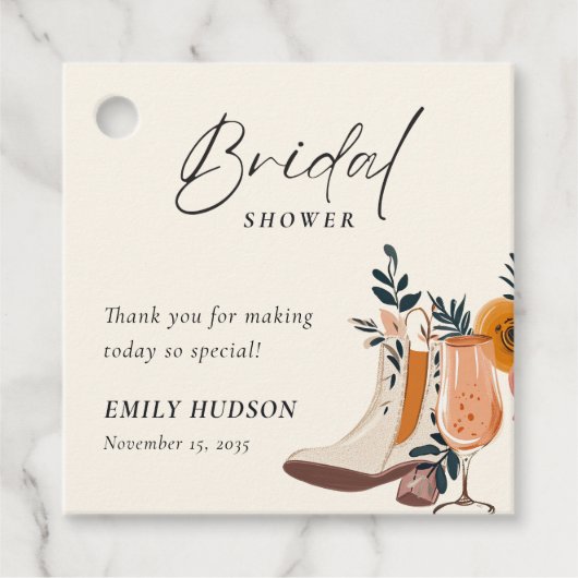 ブーツ＆バブルリー ウェスタン ブライダルシャワー フェイバータグ (正面)