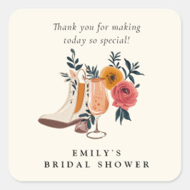 ブーツ&バブルリー ウェスタン ブライダル シャワー スクエアシール