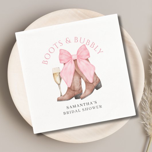 ブーツ バブルリー ウェスタン ブライダル シャワー スタンダードカクテルナプキン