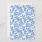 ブーツ＆バブルリー エレガントラスティック フローラル ブライダルシャワー 招待状 (裏面)