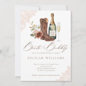 ブーツ＆バブルリー シックカウガール ウエスタン ブライダルシャワー 招待状 (正面)