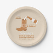 ブーツ バブルリー ラスティック ウエスタン カントリー ブライズシャワー ペーパープレート (正面)