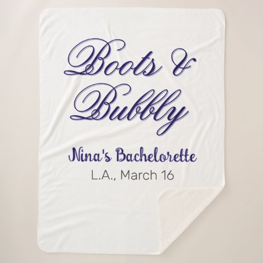 ブーツ＆バブル独身最後の夜の名前 パープルプレイス シェルパブランケット (正面)