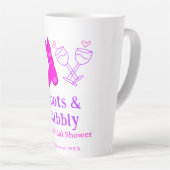 ブーツ＆バブル チャンピンボトル ブライダルシャワー ピンク カフェラテマグ (右アングル)