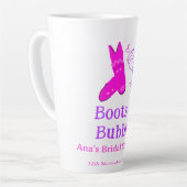 ブーツ＆バブル チャンピンボトル ブライダルシャワー ピンク カフェラテマグ (左アングル)