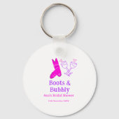 ブーツ＆バブル チャンピンボトル ブライダルシャワー ピンク キーホルダー (裏面)