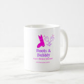 ブーツ＆バブル チャンピンボトル ブライダルシャワー ピンク コーヒーマグカップ (正面右)