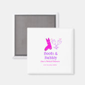 ブーツ＆バブル チャンピンボトル ブライダルシャワー ピンク マグネット (正面/裏面)