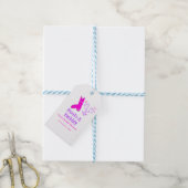 ブーツ＆バブル チャンピーンボトル ブライダルシャワー ピンク ギフトタグ (より糸付き)