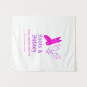 ブーツ＆バブル チャンピーンボトル ブライダルシャワー ピンク タペストリー (正面(横))