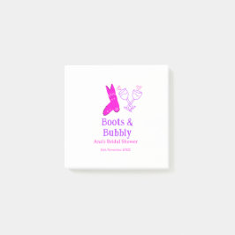 ブーツ＆バブル チャンピーンボトル ブライダルシャワー ピンク ポストイット