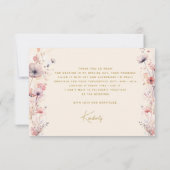 ブーツ＆バブル フラワーカウガール ブライダルシャワー サンキューカード (裏面)