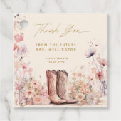 ブーツ＆バブル フラワーカウガール ブライダルシャワー フェイバータグ (正面)