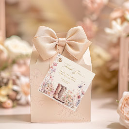 ブーツ＆バブル フラワーカウガール ブライダルシャワー フェイバータグ