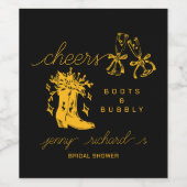 ブーツ&バブル ブライズシャワー ワインラベル (シングルラベル)