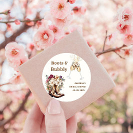 ブーツ&バブル ボホ ウェスタン ブライダルシャワーパーティー ラウンドシール