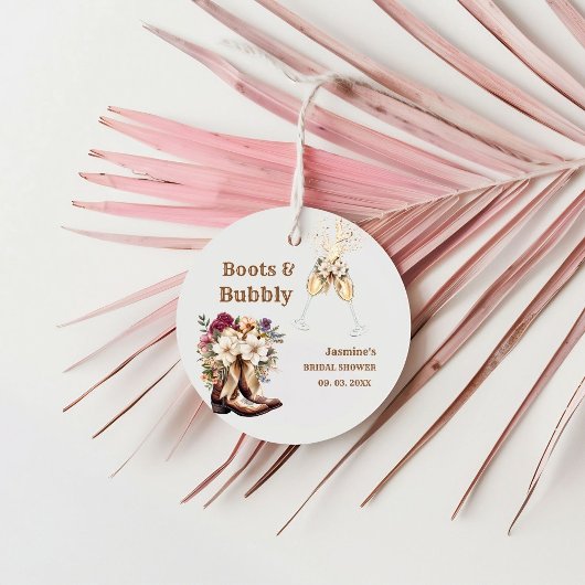 ブーツ＆バブル ボーホー ウェスタン ブライダルシャワー パーティー フェイバータグ