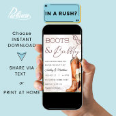 ブーツ&バブーブリーウェスタンカップルcoedブライダルシャワー 招待状