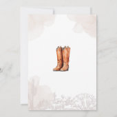 ブーツ&バブーブリーウェスタンカップルcoedブライダルシャワー 招待状 (裏面)