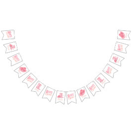 ブーツ&バブーブリーウェスタン女性のカーボーイピンクブライダルシャワー バンティングフラッグ