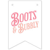 ブーツ&バブーブリーウェスタン女性のカーボーイピンクブライダルシャワー バンティングフラッグ
