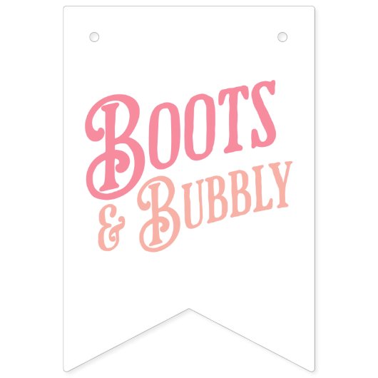 ブーツ&バブーブリーウェスタン女性のカーボーイピンクブライダルシャワー バンティングフラッグ (第3の旗)