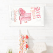 ブーツ&バブーブリーウェスタン女性のカーボーイピンクブライダルシャワー 横断幕 (インサイチュ)