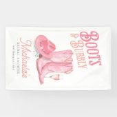 ブーツ&バブーブリーウェスタン女性のカーボーイピンクブライダルシャワー 横断幕 (横)