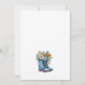 ブーツ&バブーブリーウェスタン女性のカーボーイブルーブライダルシャワー 招待状 (裏面)