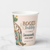 ブーツ&バブーブリーサボテン女性のカーボーイピンク誕生日 紙コップ (裏面)