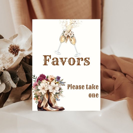 ブーツ&バブーブリーボホウェスタンブライダルシャワーの好意 台座サイン