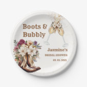 ブーツ&バブーブリーボホーウェスタンブライダルシャワーパーティー ペーパープレート (正面)