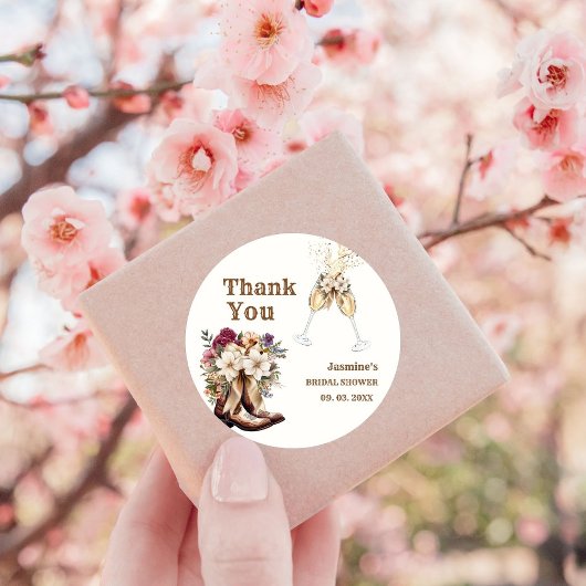 ブーツ&バブーブリーボホーウェスタンブライダルシャワーパーティー ラウンドシール