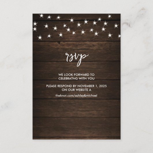 ブーツ&バラパーソナライズされたウェディングRSVP by Webサイト エンクロージャーカード (正面)