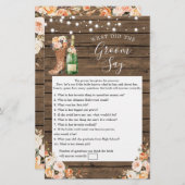 ブーツ&バ素朴ブリーブライダルシャワーグルームセージゲーム (正面/裏面)