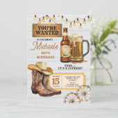 ブーツ&ビアーサプライズ大人40歳の誕生日パーティー 招待状 (スタンド正面)