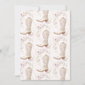 ブーツ&ブランチピンクフローラ花ブライダルシャワー 招待状 (裏面)