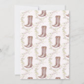 ブーツ&ブランチピンクワイルドフラワーブライダルシャワー 招待状 (裏面)