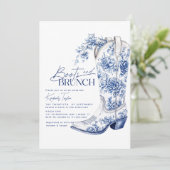 ブーツ&ブランチブルーシノワズリーブライダルシャワー 招待状 (スタンド正面)